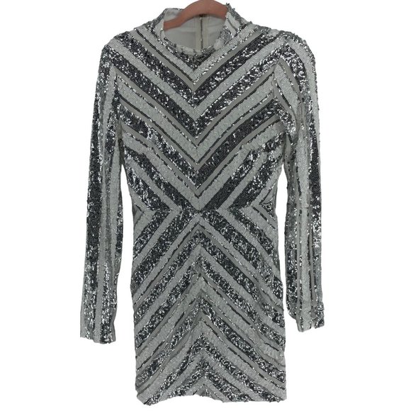 The Sang Dresses & Skirts - The Sang Women's Size Large White & Silver Sequin Party Dress